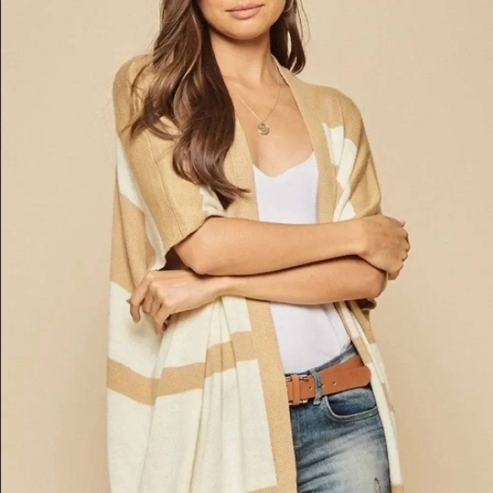 Open Front Striped Cardigan - Picture 4 of 5